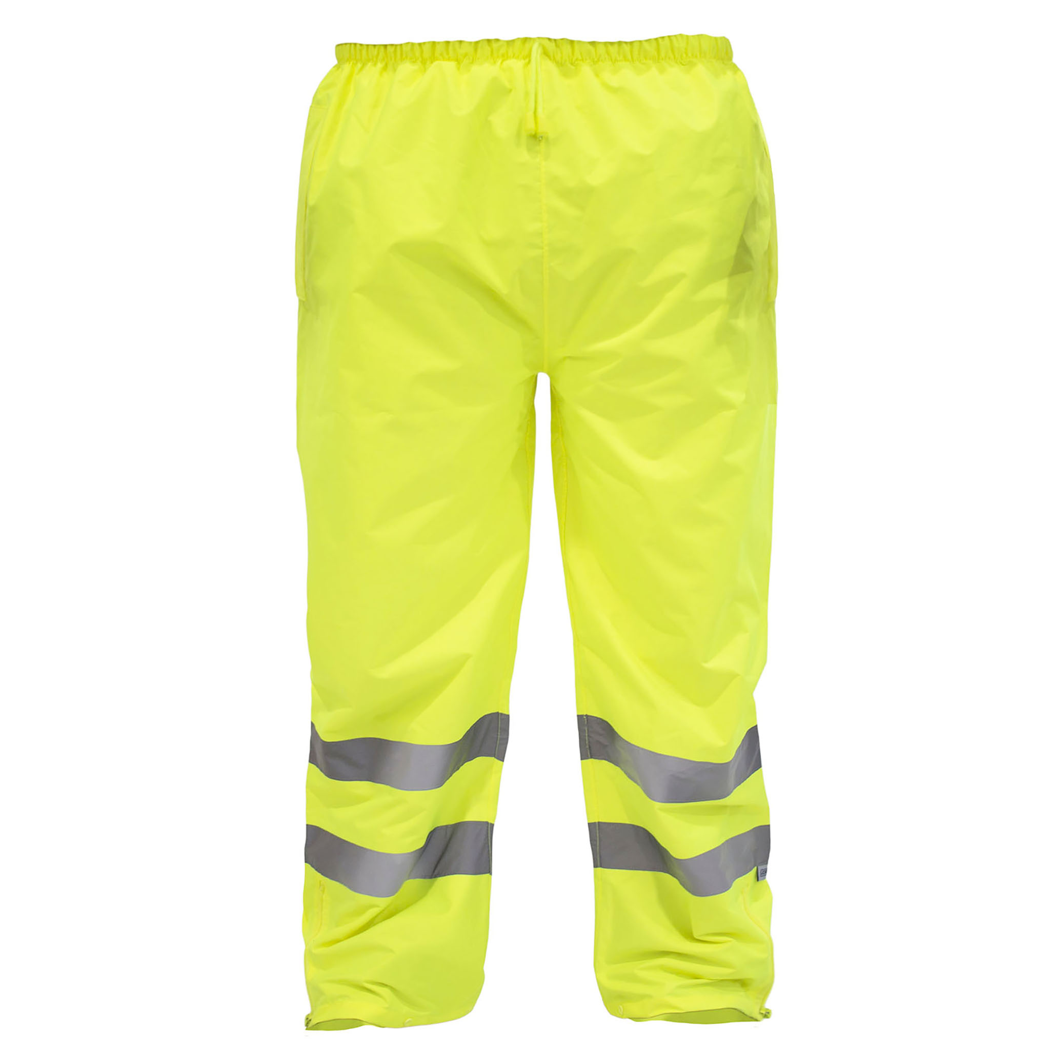 Hi-Vis Yellow Rain Pants with Reflective Strips
